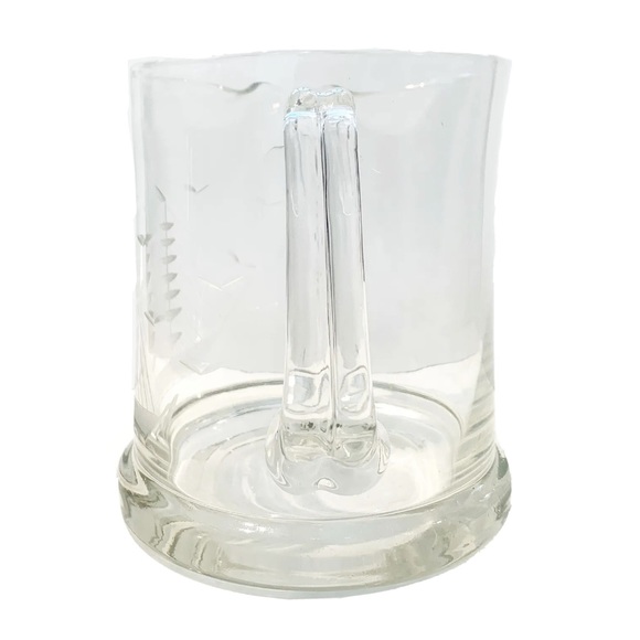 Vintage Clear Glass Pitcher Jug with Etched Ship Sail Boat Design Heavy Sailor - Picture 5 of 7